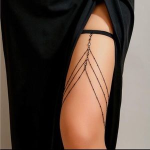 Black body chain for thigh elastic crystal goth